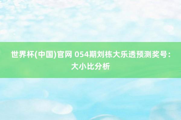 世界杯(中国)官网 054期刘栋大乐透预测奖号：大小比分析