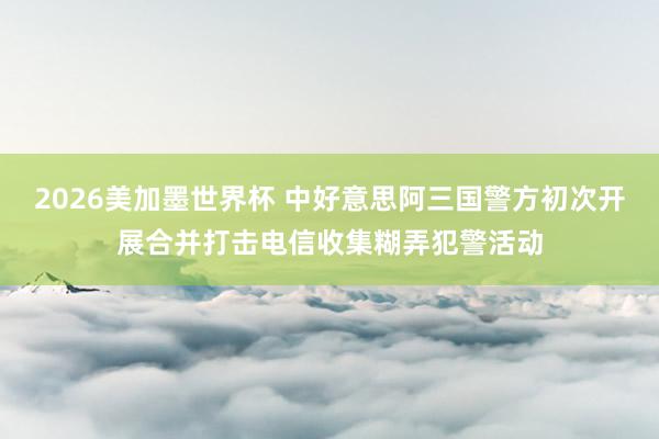 2026美加墨世界杯 中好意思阿三国警方初次开展合并打击电信收集糊弄犯警活动