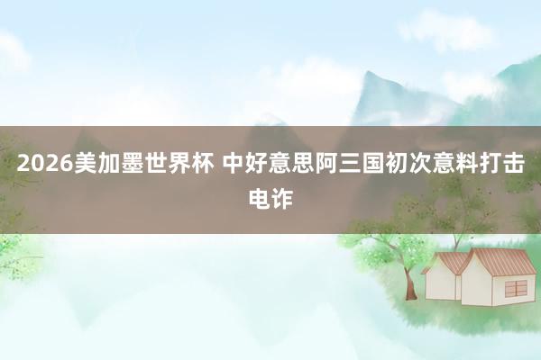 2026美加墨世界杯 中好意思阿三国初次意料打击电诈