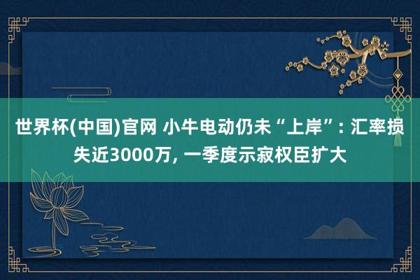 世界杯(中国)官网 小牛电动仍未“上岸”: 汇率损失近3000万， 一季度示寂权臣扩大
