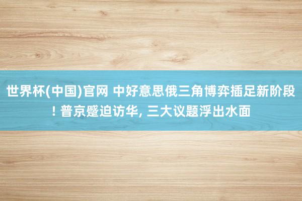 世界杯(中国)官网 中好意思俄三角博弈插足新阶段! 普京蹙迫访华， 三大议题浮出水面