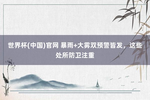 世界杯(中国)官网 暴雨+大雾双预警皆发，这些处所防卫注重