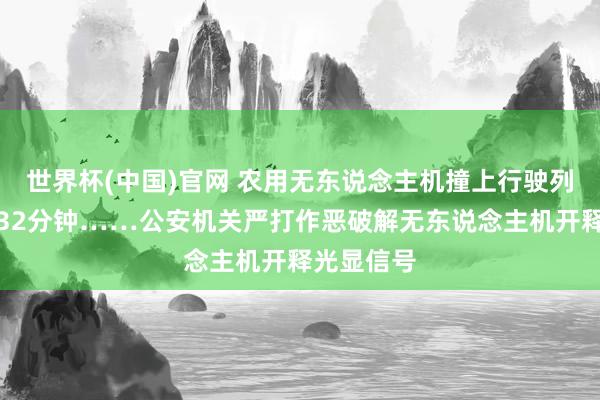 世界杯(中国)官网 农用无东说念主机撞上行驶列车致泊车32分钟……公安机关严打作恶破解无东说念主机开释光显信号