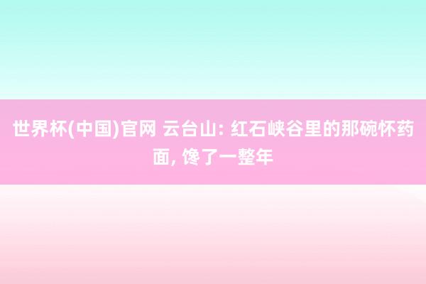 世界杯(中国)官网 云台山: 红石峡谷里的那碗怀药面， 馋了一整年