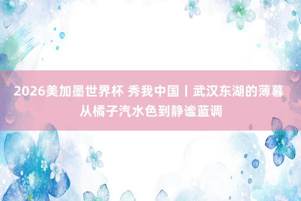 2026美加墨世界杯 秀我中国丨武汉东湖的薄暮 从橘子汽水色到静谧蓝调