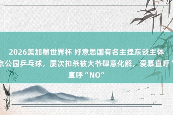 2026美加墨世界杯 好意思国有名主捏东谈主体验北京公园乒乓球，屡次扣杀被大爷肆意化解，爱慕直呼“NO”