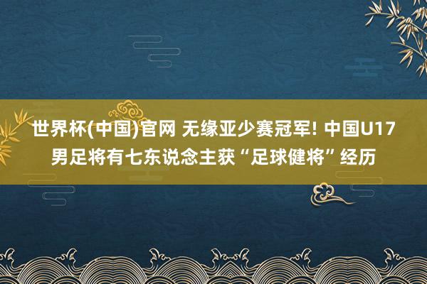 世界杯(中国)官网 无缘亚少赛冠军! 中国U17男足将有七东说念主获“足球健将”经历