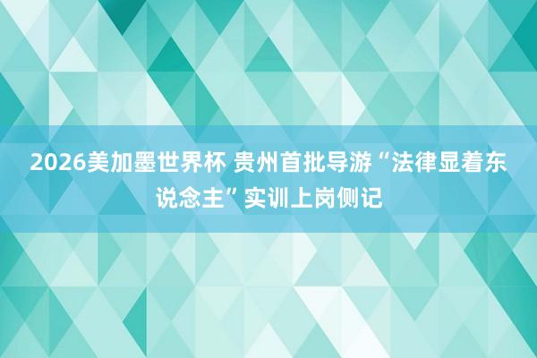 2026美加墨世界杯 贵州首批导游“法律显着东说念主”实训上岗侧记