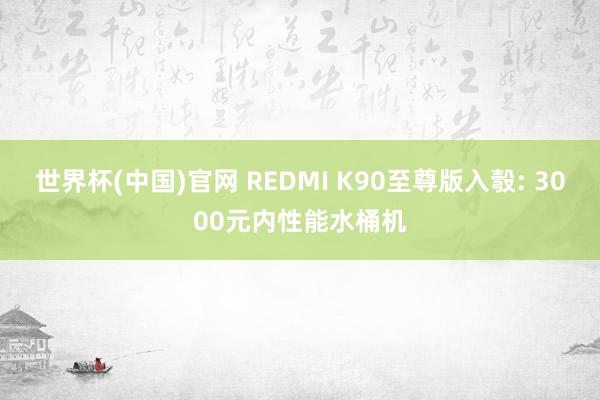 世界杯(中国)官网 REDMI K90至尊版入彀: 3000元内性能水桶机