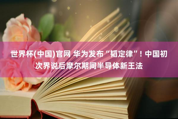 世界杯(中国)官网 华为发布“韬定律”! 中国初次界说后摩尔期间半导体新王法