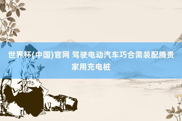 世界杯(中国)官网 驾驶电动汽车巧合需装配腾贵家用充电桩