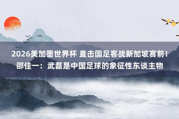 2026美加墨世界杯 直击国足客战新加坡赛前！邵佳一：武磊是中国足球的象征性东谈主物
