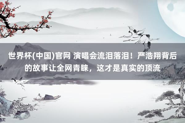 世界杯(中国)官网 演唱会流泪落泪！严浩翔背后的故事让全网青睐，这才是真实的顶流