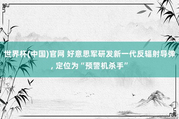 世界杯(中国)官网 好意思军研发新一代反辐射导弹， 定位为“预警机杀手”