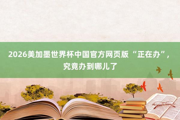 2026美加墨世界杯中国官方网页版 “正在办”， 究竟办到哪儿了