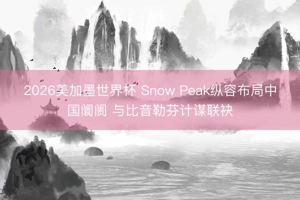 2026美加墨世界杯 Snow Peak纵容布局中国阛阓 与比音勒芬计谋联袂